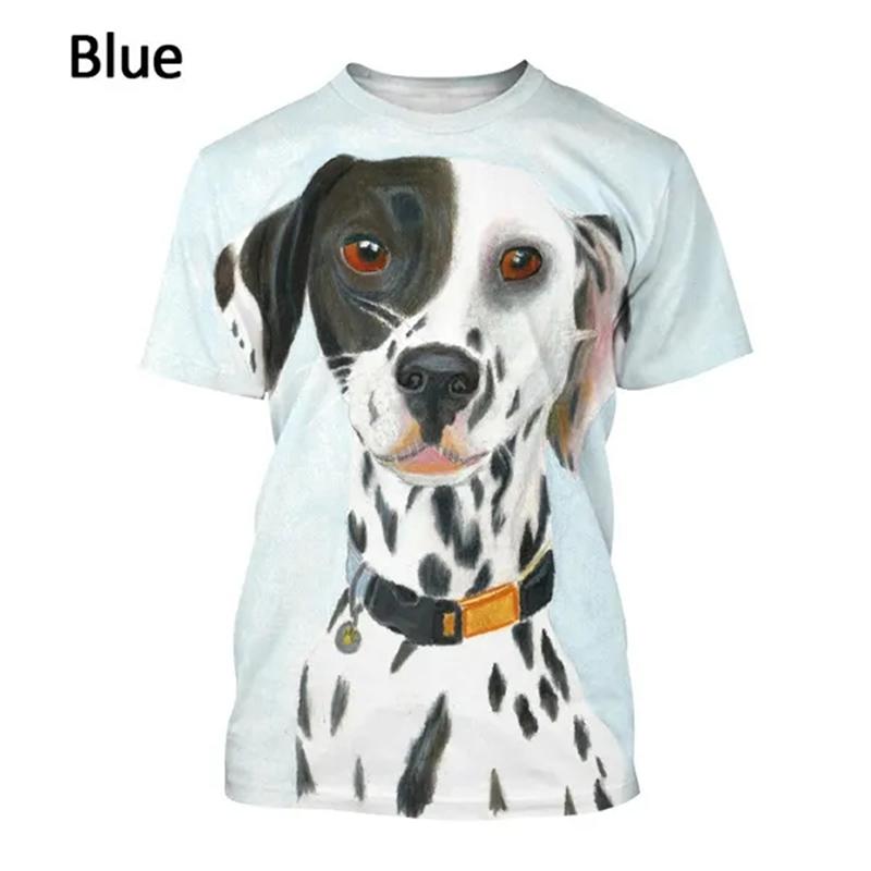 Fashion Dalmatian 3D Printed T-shirt with Spotted Dog, Summer Personalized Men's and Women's Short Sleeved T-shirt, Harajuku T-shirt Clothing