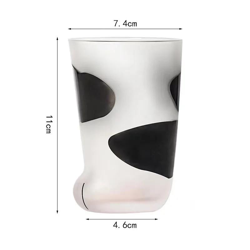 Cat's Claw Cup Cute Glass Couple Creative Cat's Foot Cup Household Water Cup Ins Casual Breakfast Glass Cup
