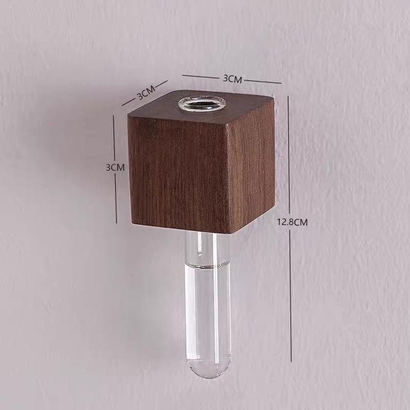 1/2Pcs Solid Wood Magnetic Vase for Refrigerator Decoration DIY Poppy Tulip Flower Arrangement Artificial Flower Home Decoration 1Pcs