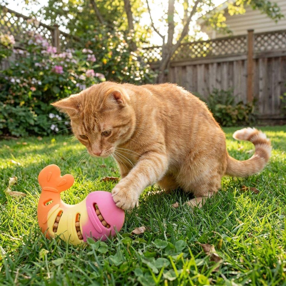 Treat Dispenser Cat Chew Toy Bite-resistant Interactive Cat Toy Leak Food Cat Toy Dental Health