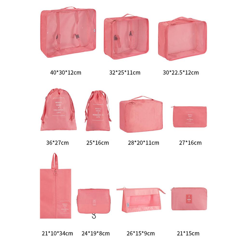 

11Pcs/Set Travel Luggage Essential Bag Clothes Shoes Storage Bags Oxford Cloth Packing Organizers Navy Blue