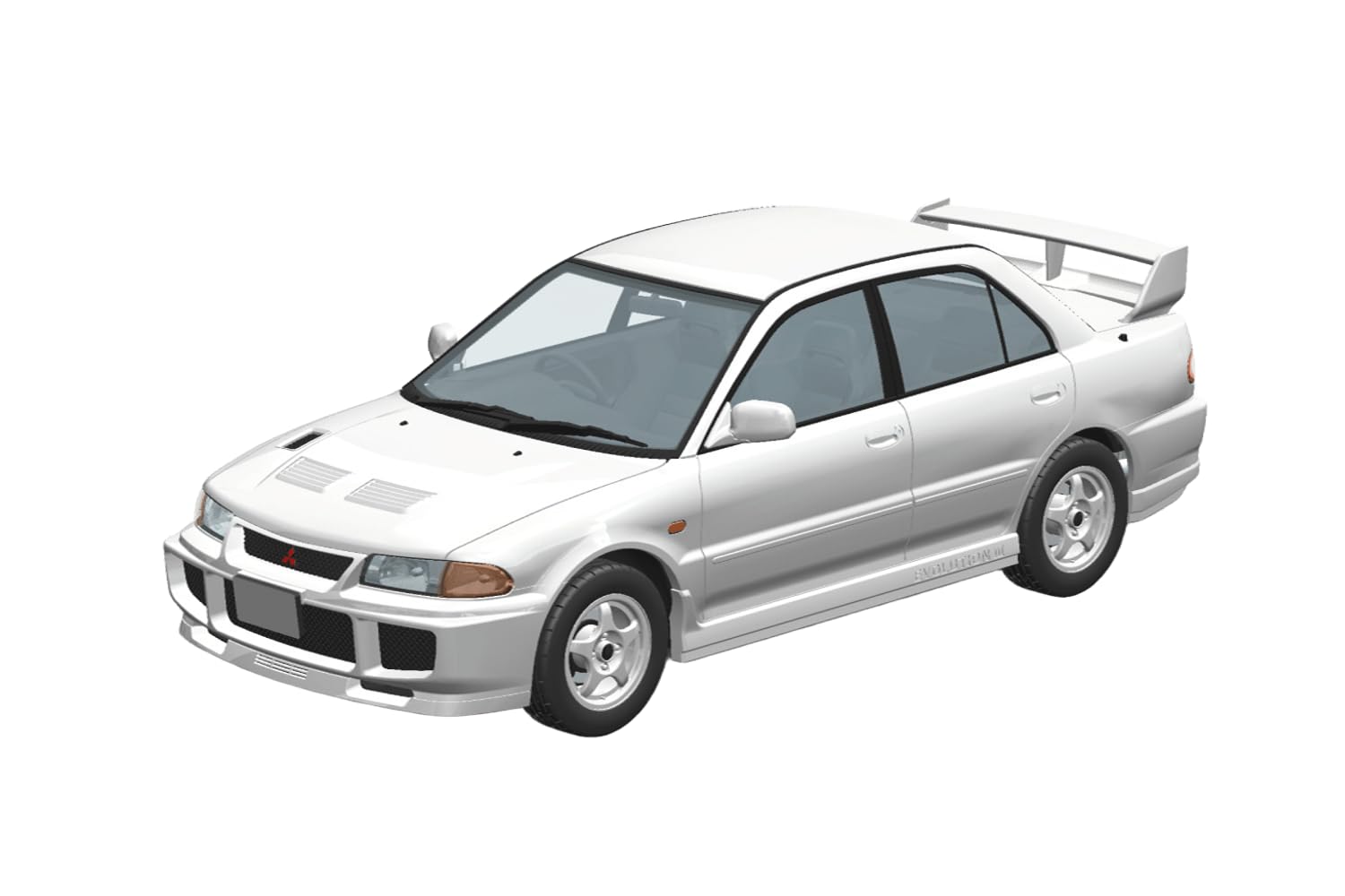 

Aoshima Bunka Kyozai Scale Rakupla Snap Car CE9A Lancer GSR Evolution III 1995 Scotia White Plastic Model (AOSHIMA) 1/24 No. 04-SW Pre-Colored