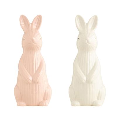 Ceramic Rabbit Statue Ornament Decorative Animal Sculpture Perfect For Window Sill And Display Cabinet