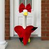Alla hjärtans dag Verandagås Dräkt Hjärnformad Kostym Röd Rosett Festlig Uteplats Gåskläder för 23-tums Gåsstaty Utomhus Gräsmatta Dekoration