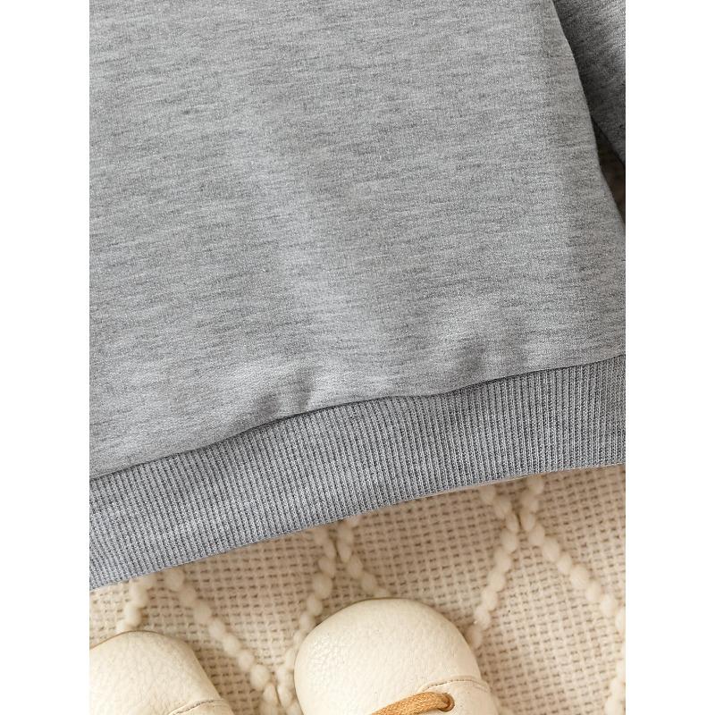 European Size Cartoon Minimalist Print Pattern, Comfortable And Skin-Friendly Sweatshirt, Suitable for Spring And Autumn with a Round Neck