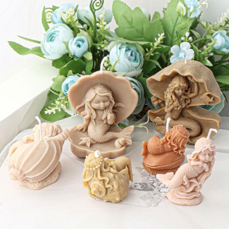 Mermaids Silicone Mould Beautiful Woman Soap Resin Plaster Mold Cake Molds