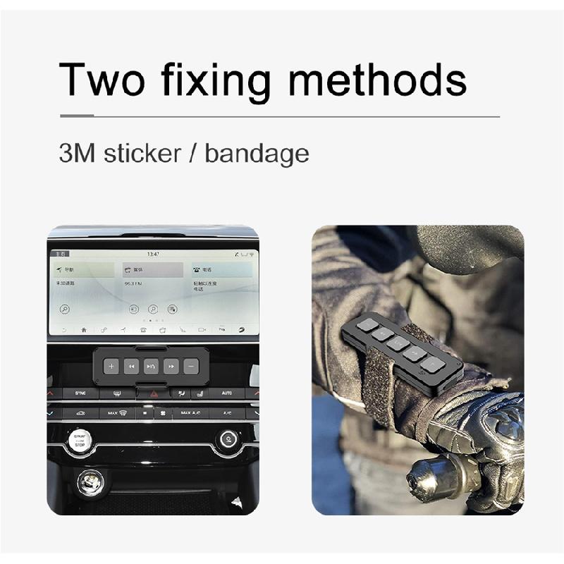 Bluetooth 50 Remote Control For Playing Music On Bike, Motorcycle, Steering Wheel