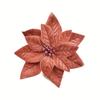 6pcs 5" Red Poinsettia Flowers, Dark Red Artificial Christmas Tree Skirt Decor. Perfect for Xmas Tree & Desk Decorations.
