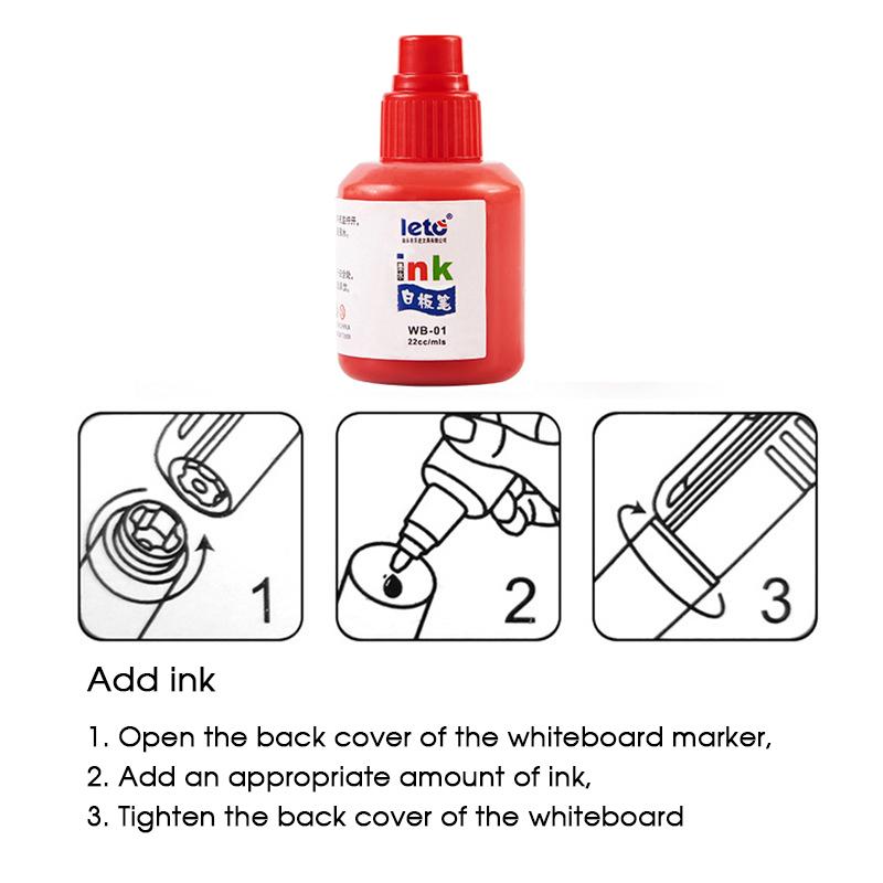 Whiteboard Markers Refill Ink 22cc Compatible With Erasable Whiteboard Markers Red Blue Black Fluids For Office School Supplies
