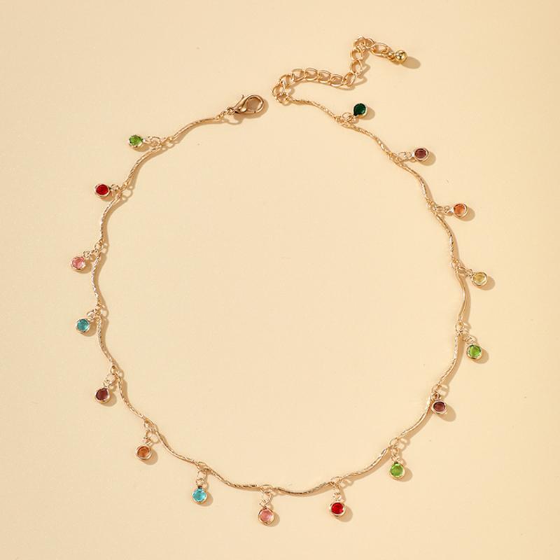 Fashion Simple Candy Color Tassel Necklace for Women Aesthetic All-match Pendant Jewelry Choker Neck Accessories Gift Chain