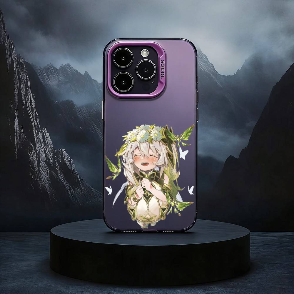 N-Nahida Genshin Impact Black Candy silver phone case Phone Case For iPhone17,16,15,14,13,12,11 Plus,Pro Max