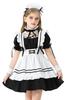 Madrugada Maid Costume for Deluxe Set Halloween Tattoo Elementary School S811 Girls, 7-Piece (Dress, Choker, Headband, Apron, Cufflinks, Socks,