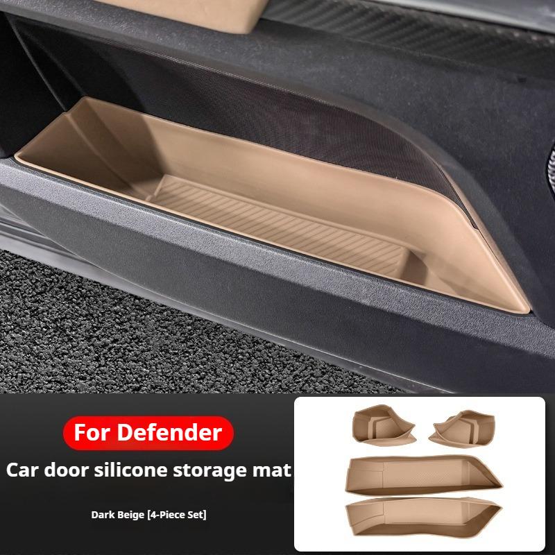 For Land Rover Defender 90 110 2020-2025 Car Door Storage Box Liner Door Channel Pad Storage Box Silicone Protective Pad