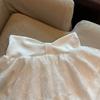 White A-Line Tulle Skirt With Lace Trim High Waist Short Teen Girls Casual Wear