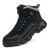 rotating button safety shoes with steel toe cap anti smash anti puncture winter lightweight safety shoes men ankle safety boots