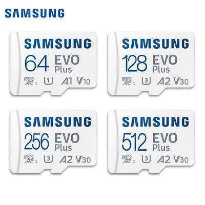 Samsung Karta pamięci micro sd 128GB EVO Plus tf + Adapter 64G 256G 512G microSDXC, Prędkości do 160 MB/s, UHS-I, C10, U3, V10, A3, do Telefonów, DJI, Aparatów