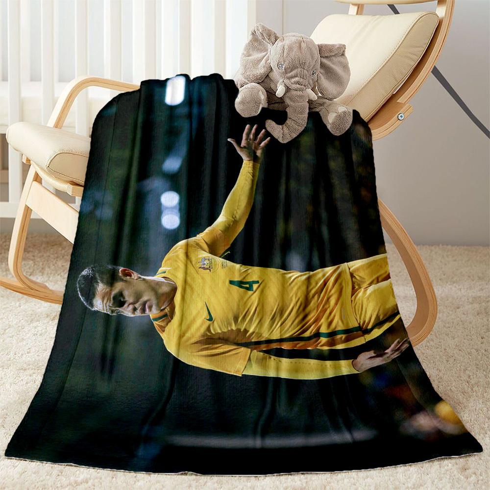 Soccer Player Victory. Blanket Warmthful Decor Great for Picnics Couch Bedding for All Occasions Digital Print Perfect Gift for Relatives and Friends
