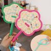 Handheld Hand Cranked Fan Flower Shape Cute Woven Fan Summer Cooling Fan Chinese Style