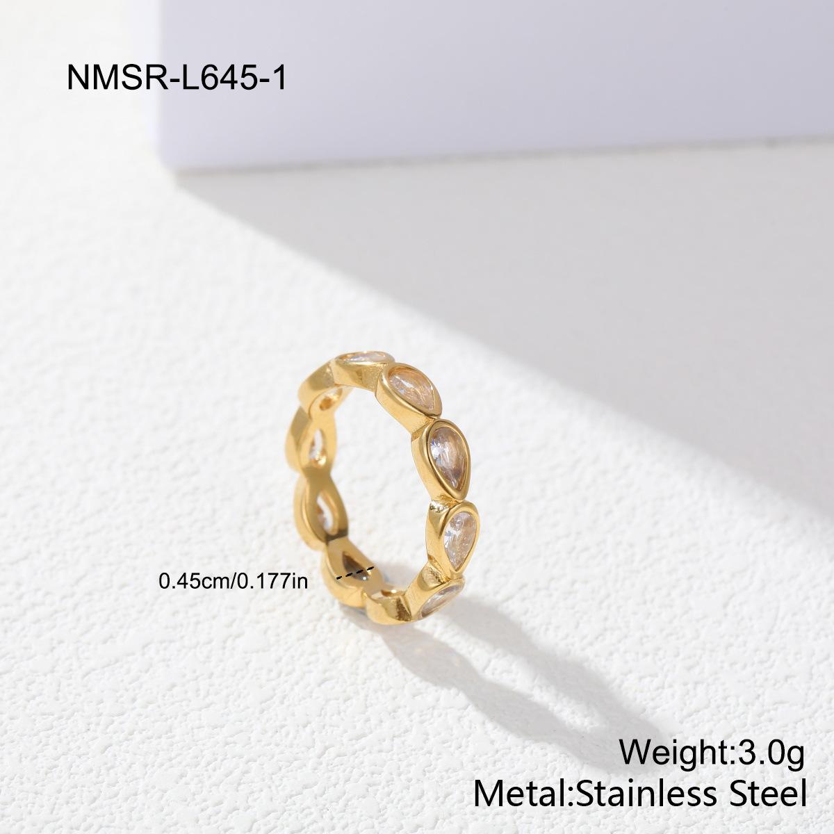 GEMCHIC Women s Stainless Steel Rhinestone Ring Stackable Fashion Geometry Minimalist Band Jewelry