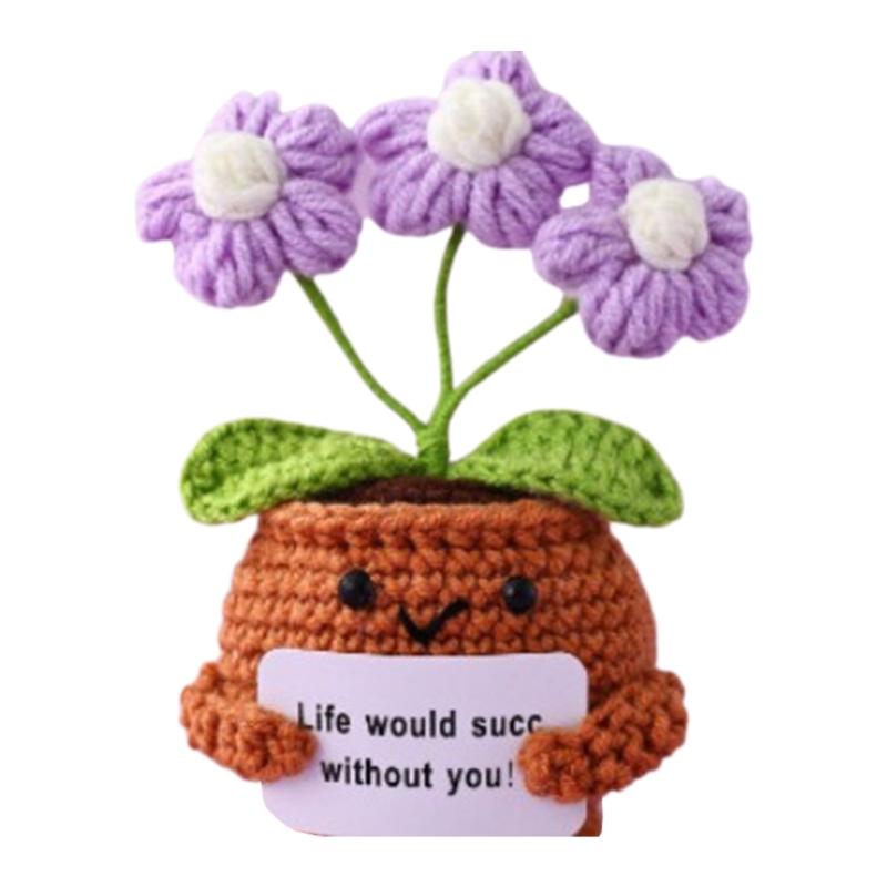 Handmade Yarn Crochet Potted Plant Craft Set Home Decoration Family Activity