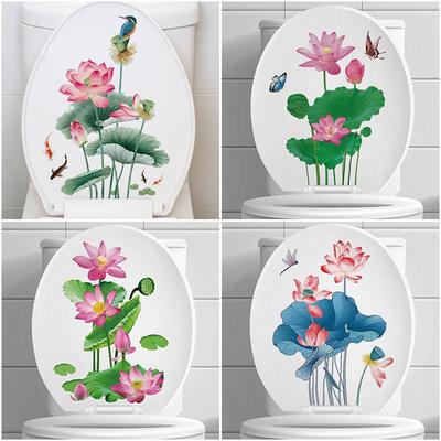 MT23009-23025 Adesivi da Toilette Impermeabili Autoadesivi Floreali Farfalla per Abbellimento Bagno