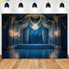 Vintage Blue Palace Backdrop For Photography Boy Baby Shower Birthday Party Background Artistic Portrait Photo Shoot Props