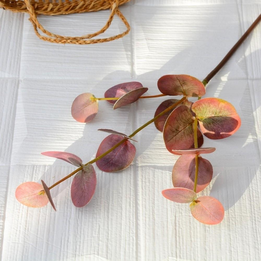 Plastic Fake Plants Background Flower Silk Eucalyptus Leaf Artificial Eucalyptus  Home Decoration