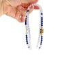 Design Sense Natural Lapis Lazuli White Crystal Design Sense Sweater Chain Pendant Necklace