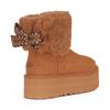 UGG Cow Split Leather Comfortable Casual Thick Sole Short Snow Boots Women boots Brown 1158267-CHE