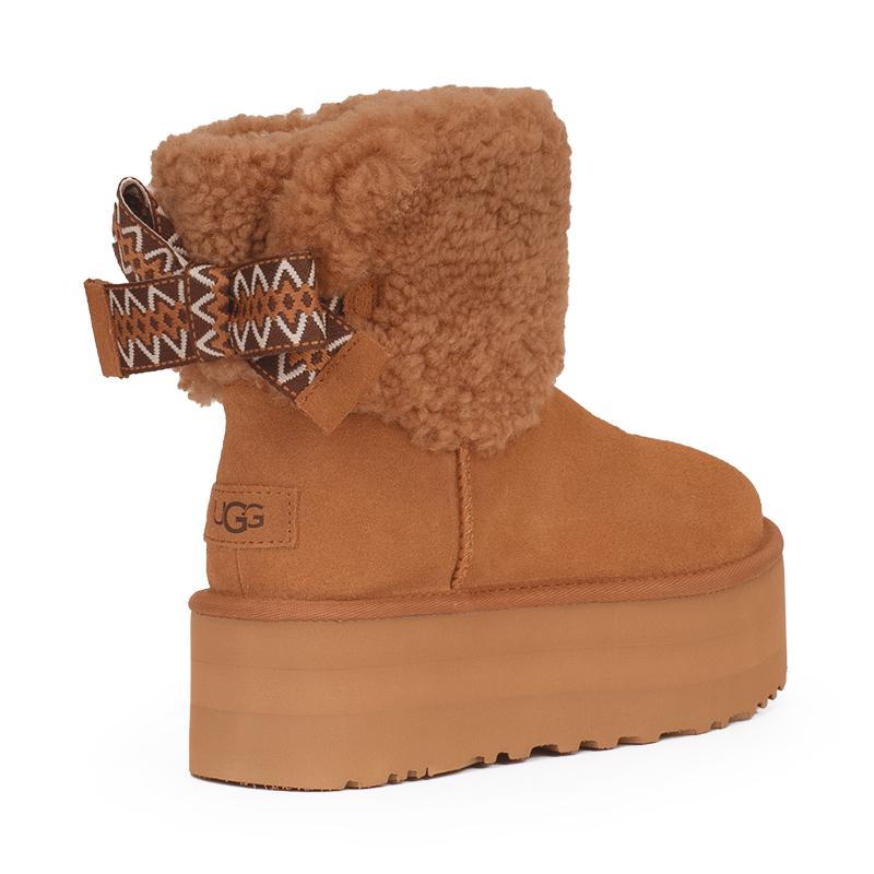 UGG Cow Split Leather Comfortable Casual Thick Sole Short Snow Boots Women boots Brown 1158267-CHE