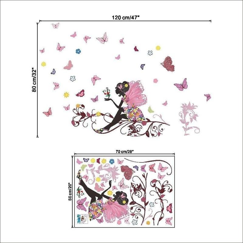 The New Butterfly Beautiful Faery Bedroom Waterproof Sitting Room Background Wall Stickers Can Be Removed