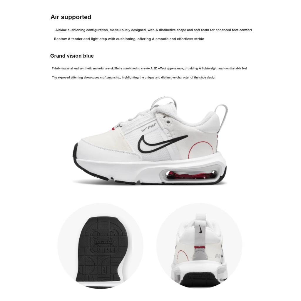 New Nike Air Max INTRLK Low Top Toddler Shoes Black White Red Infant And Toddler DC9287-100