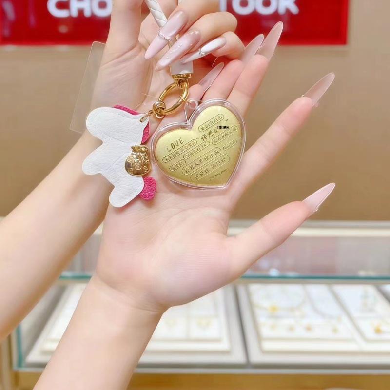 999 Pure Gold Puppy Charm Keychain - Attracts Wealth & Prosperity, Perfect Gift Pendant