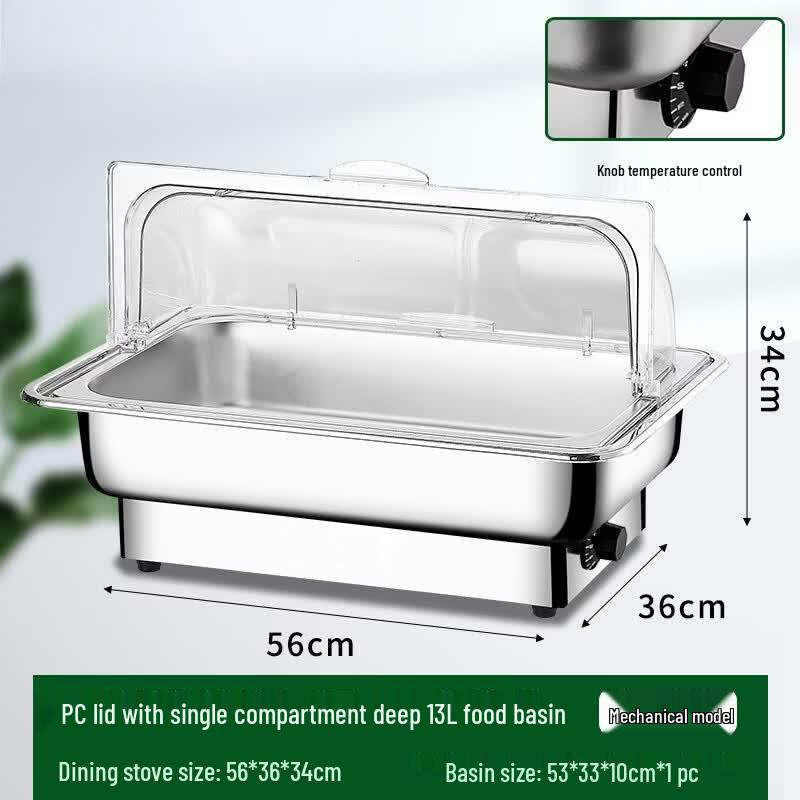 Electric Buffet Food Warmer with Transparent Flip Lid