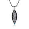 S925 sterling silver lucky transshipment six-character mantra turquoise nine-eye dzi beads pendant necklace retro men and women turn