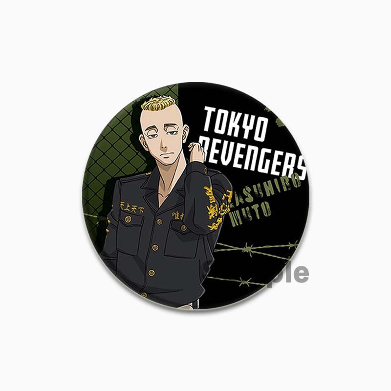 

32/44/58 мм Брошка Токійські Месники на рюкзаку Круглі брошки ручної роботи Милі шпильки Хуа Чен Значки з аніме для одягу 32mm