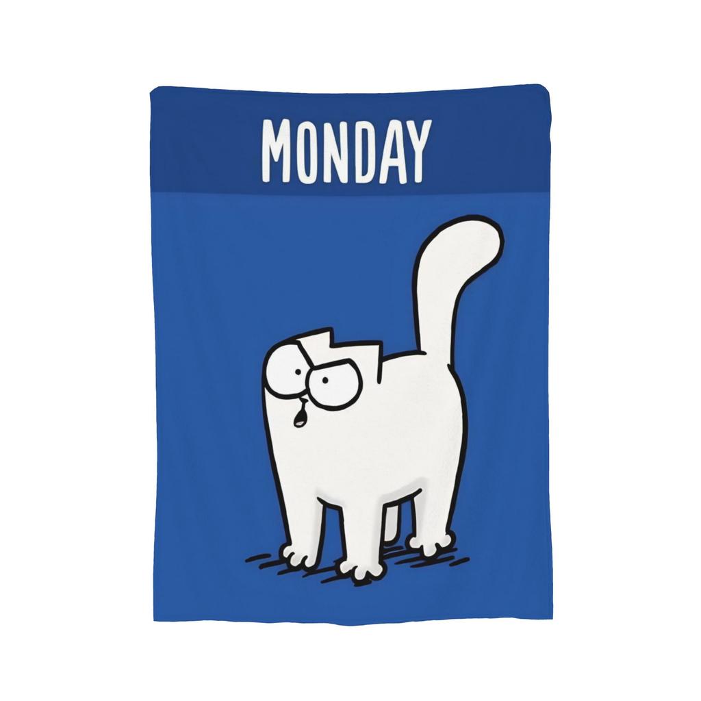 Simons Cat Humorous Cat Flannel Blankets Novelty Throw Blankets for Home Hotel Sofa 125*100cm Bedspreads,