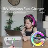 LED Table Lamp with Wireless Charger, Mini G Atmosphere Lamp with Bluetooth Speaker, Night Light Lamp Sunrise Alarm Clock, Smart Light Sound Machine