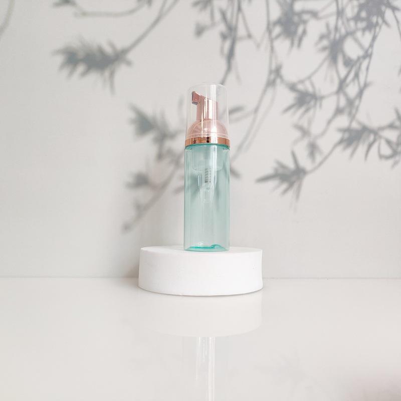 60ml Portable Transparent Green Facial Cleanser Foaming Bottle