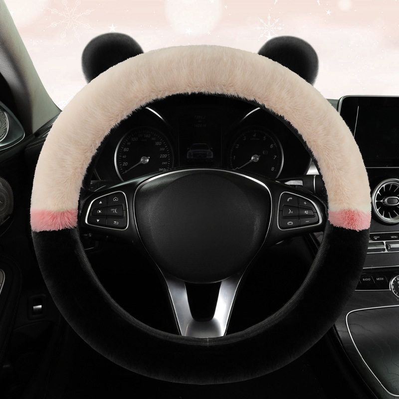 Car Steering Wheel Cover, Winter Plush Handle Cover, Warm Handle Cover, Cute Handle Cover for Girls, Cartoon Handle Cover