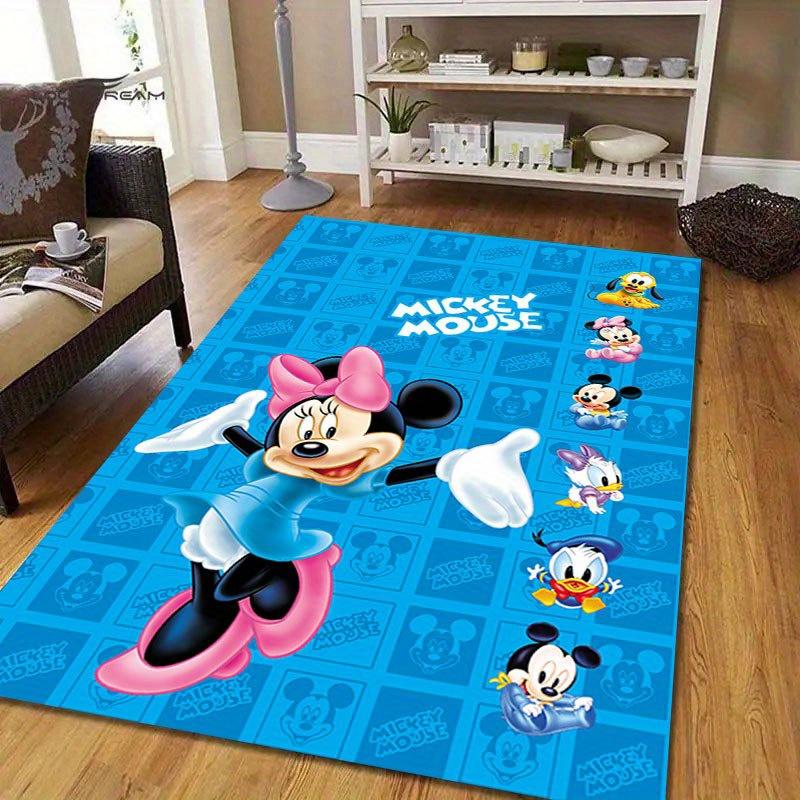 1 ks koberečku s motivem Mickeyho a Minnie, protiskluzová podložka, design kreslených postaviček, měkký samet, dekorace do místnosti, omyvatelný