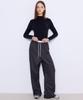 MANAVIS7 Striped Elastic Pants [Charcoal]
