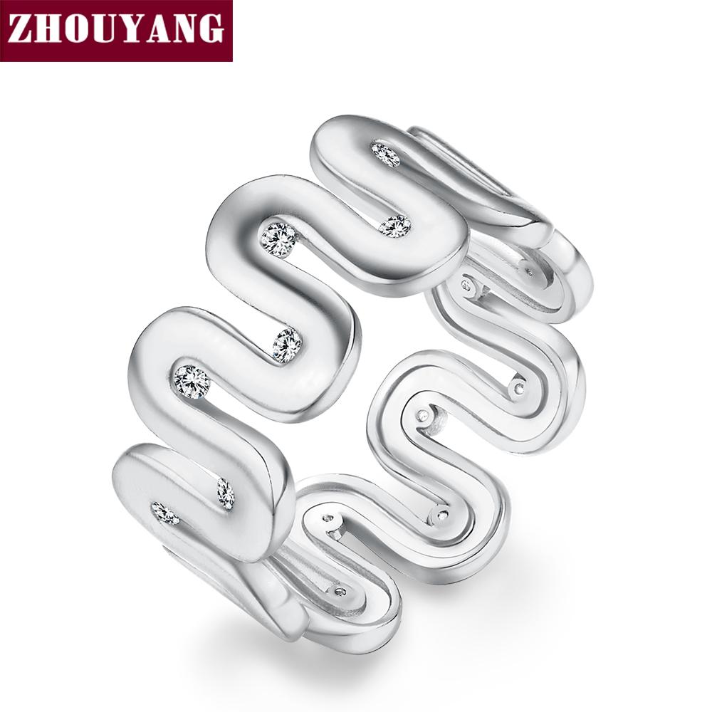 INS Flow Design Wire Drawing ring for women simple Process Rose Gold Color Ring Fashion Austrian Crystals  jewelry wholesale