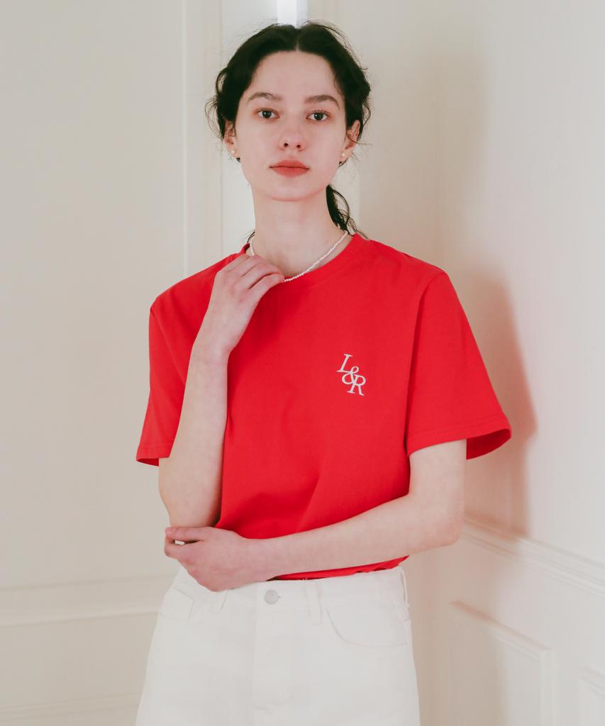 LOSSYROW Signature Logo Half-Sleeve T-Shirt Red