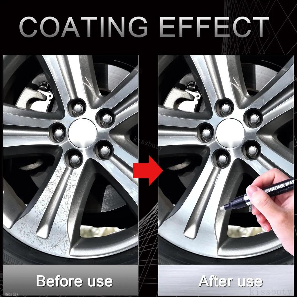 1-5Pcs Chrome Paint Marker Reflective Fluid Mirror Paint Pen 2mm Silvery Ink For DIY Car Styling Model Metal Wood Plastic Stone Touchup Paint2