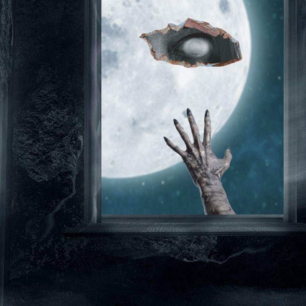 2Pcs/set DIY Skeleton Hand Decal Waterproof One-eyed Halloween Sticker  Wall Stickers