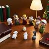 Nativity Figurines Christmas Figurine Ornament Birth of Jesus Sculpture for Desk Bedside Nightstand Bookcase Bookshelf Window
