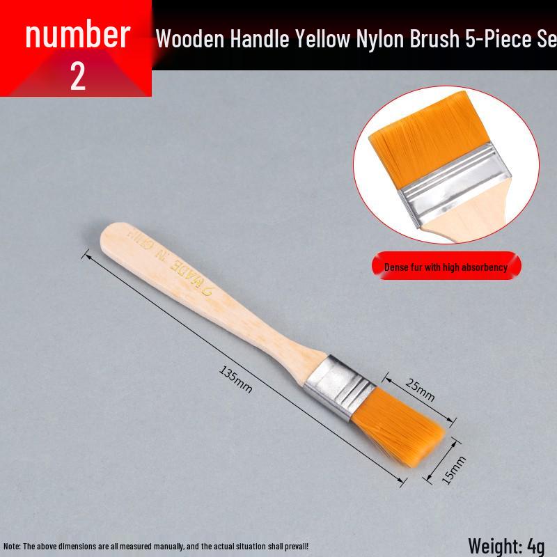 Nylon Soft Bristle Industrial Paint & Art Brush - Small BBQ & Lab Use