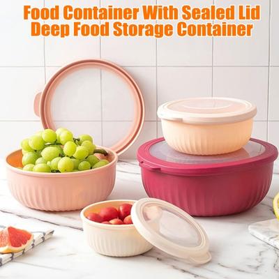 4Pcs Food Container with Sealed Lid Salad Fresh-keeping Box Rice And Noodle Container for Soup Oatmeal Ramen Camping College Dorm