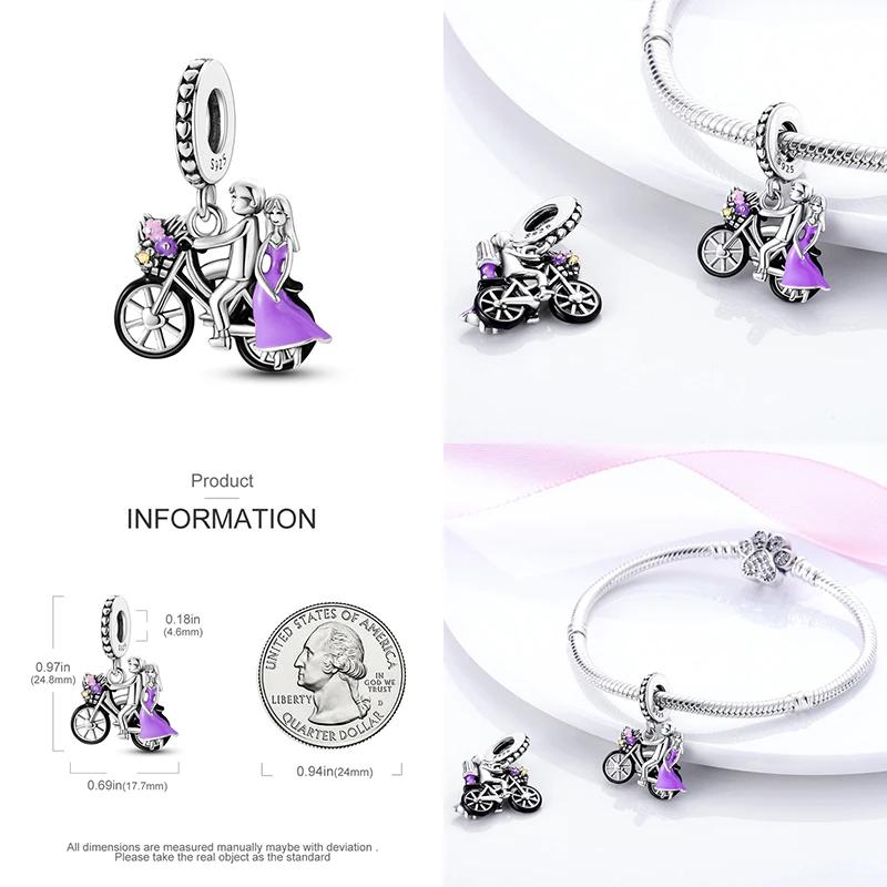 Copper Purple Series Pony Bear Butterfly Shape Charm Beads For 3Mm Original Bracelet Diy Women Jewelry Gift